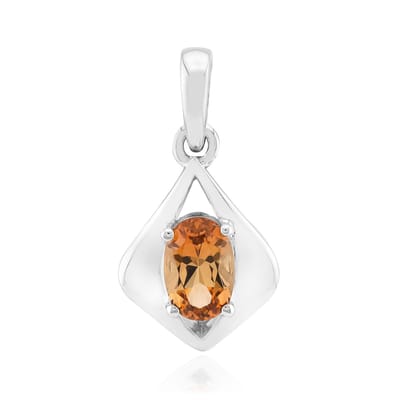 Cavill - Zilveren hanger - 925 Sterling zilver - 0,459 ct Tepetate topaas ovaal briljant - Modern asymmetrisch ontwerp, Mexicaans edelsteen sieraad