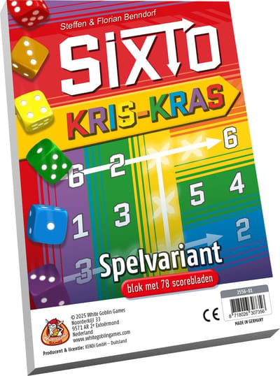 White Goblin Games - Sixto: Kriskras - Dobbelspel - 1 tot 6 spelers - Gezelschapsspel - nieuwe mogelijkheden tot scoren - Uitbreiding