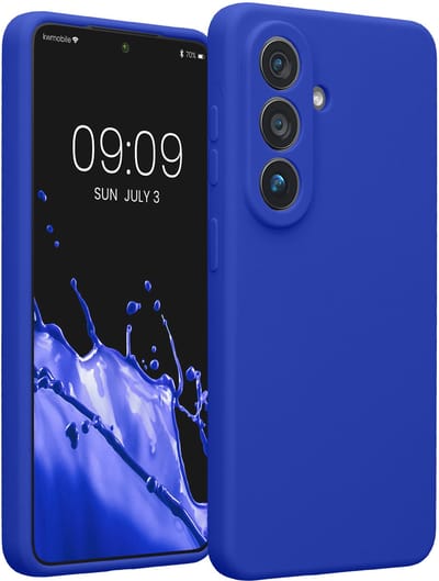 kwmobile telefoonhoesje geschikt voor Samsung Galaxy S26 - TPU backcover met siliconen coating - Smartphone case in Baltisch blauw