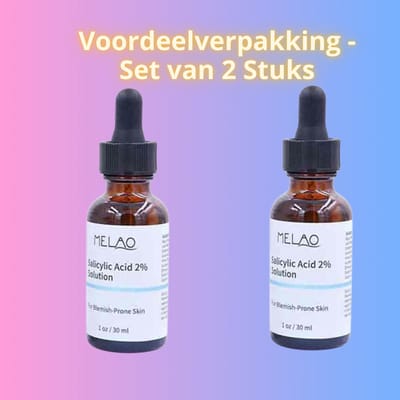 Salicylzuur 2% Gel - Dubbelpak 2 stuks - Salicylic Acid - Verkleint Grove Poriën - Salicylzuur Serum - Pakt Acne Aan - Verwijder Puistjes & Andere Oneffenheden - Gezichtsreinigingsmiddel - Voordeelverpakking 2 stuks