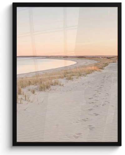 Poster in lijst - Fotolijst 60x80 cm - Posters - Kustlijn - Horizon - Hek - Posterlijst zwart - Decoratie - Wanddecoratie woonkamer - Muurdecoratie slaapkamer