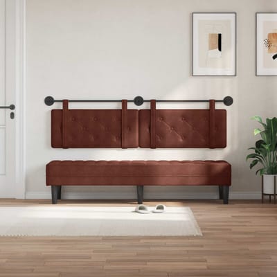 vidaXL - Hangend - hoofdbord - Glanzend - Bruin - Antiek - PU