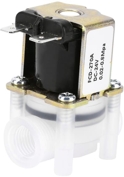 Dailygoods- Solenoïde Ventiel Compact - Magnetventiel N/C - 24V DC - Kunststof - Eenvoudig te Monteren - Geschikt voor Waterapparaten - Magneetventiel
