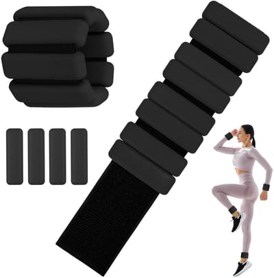 Enkelgewichten, Gewichtsmanchetten, 2 Stuks (elk 0,45 kg) Enkel- en Polsgewichten Set, Verstelbare Polsgewichten, voor Voet of Pols, Yoga, Pilates, Hardlopen, Zwemmen, Aerobic, Krachttraining