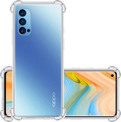 Hoesje - Geschikt voor OPPO Reno 4 Pro 5G - Sterk & Shockproof - Siliconen Case - Back Cover - Telefoon Hoes Shock Proof - Transparant