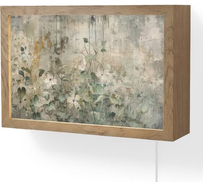 Wandlamp 30x20 cm - Oplaadbaar - Bloemen - Bladeren - Abstract - Modern - Wandlampen binnen woonkamer - Slaapkamer lamp met kabel - Decoratieve nachtlamp - Vloerlamp snoer