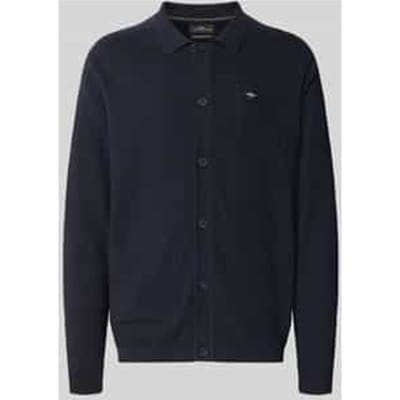 Fynch-Hatton Vest Buttoned Cotton Structure Navy / male
