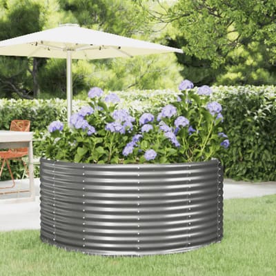 vidaXL - Plantenbak - 140x140x68 - cm - gegalvaniseerd - staal - grijs