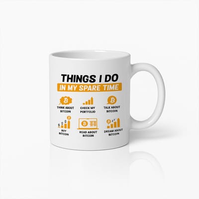 Dingen Die Ik Doe in Mijn Vrije Tijd Bitcoin Mok 330ml | Grappige Crypto Koffiebeker Cadeau voor Handelaars & Investeerders