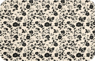 WC mat 80x50 cm - Antislip - Bloemen - Dessin - Zwart - Toiletmat - Vloermat - Douchemat - Toilet tapijt - Toiletmatten