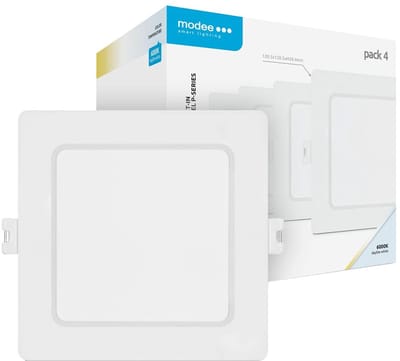 Modee LED Paneel Vierkant Inbouw - 18W - 1980lm - 12x2.8cm - 6000K - Koel Wit - 4 stuks