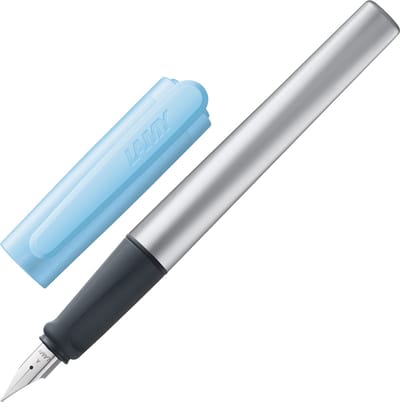 LAMY nexx azure vulpen | Aluminium driehoekig | Antislip grip | Stalen penpunt A | Inclusief LAMY T 10 blauw