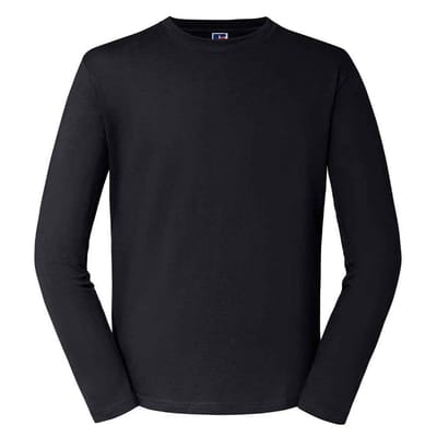 Russell Heren Klassiek T-shirt met lange mouwen (Zwart)