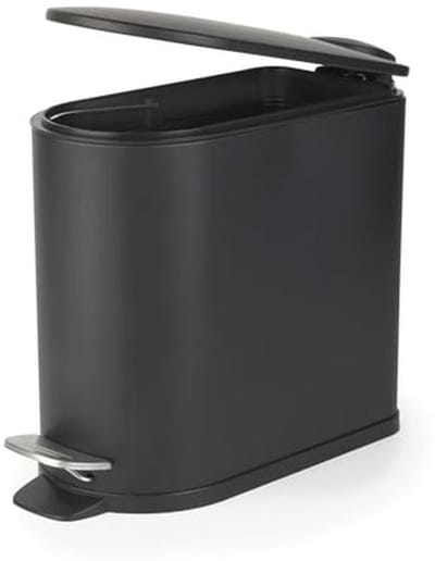 Pedalafvalemmer voor Badkamer - 5 Liter - Compacte D-vormige Prullenbak met Soft-Close Deksel