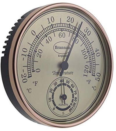 Thermometer Hygrometer voor Tuin en Kantoor - Temperatuur en Vochtigheid Met Vergulde Wijzerplaat