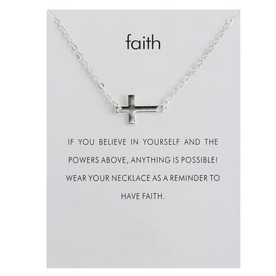 Bixorp Luck Zilveren Dames Ketting met Kruis - "Faith" - 45/50cm - Cadeau voor Vrouw - Zilverkleurig