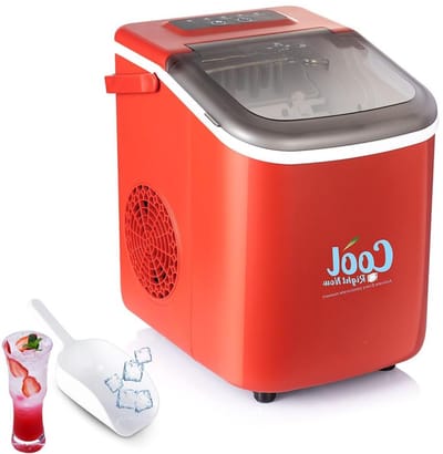 IJsmaker aanrecht, draagbare ijsmaker-vriezer met kleine of grote ijsblokjes, 9 ijsblokjes in 6 minuten, zelfreinigend, elektrische ijsdispenser voor thuis/kantoor/bar
