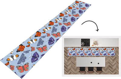 Keukenloper - Loper keuken - Meisjes - Vlinder - Oranje - Patronen - 300x50 cm - Keukenloper vinyl