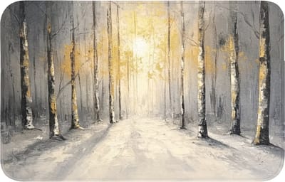 WC mat 80x50 cm - Antislip - Winter - Abstract - Sneeuw - Natuur - Zon - Toiletmat - Vloermat - Douchemat - Toilet tapijt - Toiletmatten