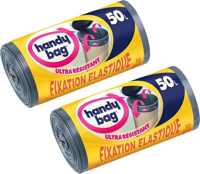 Vuilniszakken met Uittrekbare Handgrepen - 10 Stuks, 50L, Lekvrij en Robuust