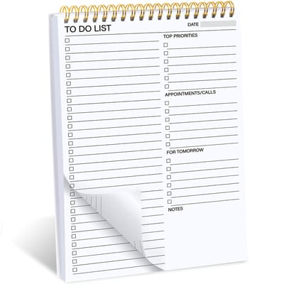 Dailygoods- Kladblok Dubbelzijdig Geprint - Notitieblok - Takenlijst - Dagelijkse Planner - Kladschrift - Perfect voor Doelen