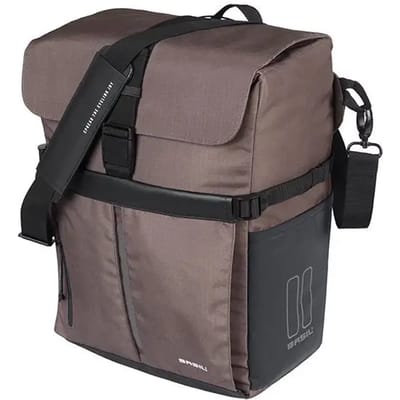 Basil Move - Fietsschoudertas MIK Studs - 15 Liter - Incl. regenhoes - Gerecycled materiaal - Bruin