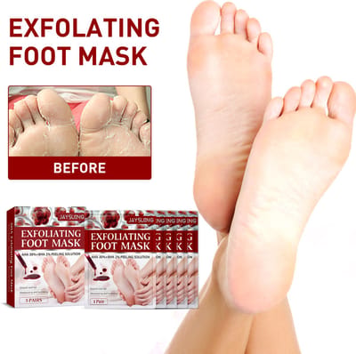 Jaysuing Fruit Acid Foot Mask – Voetmasker – Exfoliërend – Hydraterend – Verzachtend – Verwijdert Dode Huid & Eelt – Natuurlijke AHA/BHA – Zorgt voor Zachte, Stralende Voeten- 5 paren