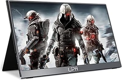 Lipa HDR-60 portable monitor Full HD 17.3 inch - Draagbaar scherm - Computerscherm - Beeldscherm - 144 Hz - HDMI - 2x USB C - Met hoes en kickstand - Ook voor game consoles - Freesync - 1920 x 1080 pixels - Dual Speakers - Energiezuinig