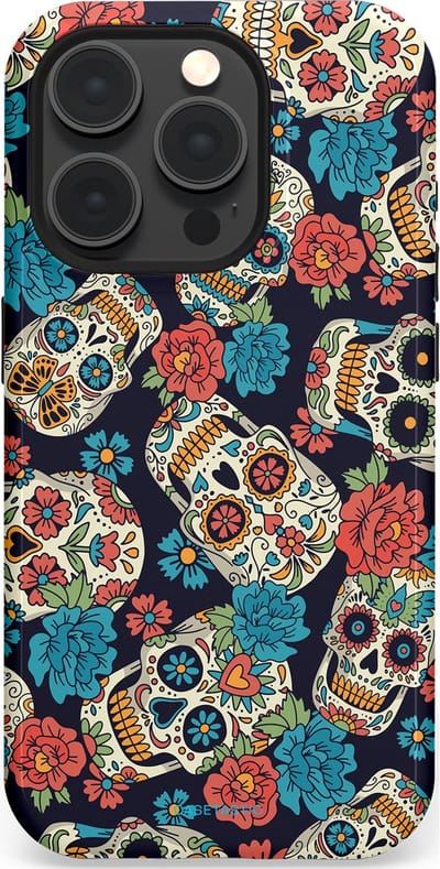 Casetastic Hoesje Geschikt voor Apple iPhone 15 Pro Magsafe - Stijlvolle Beschermende Duo-layer Case - Catacombe carnaval