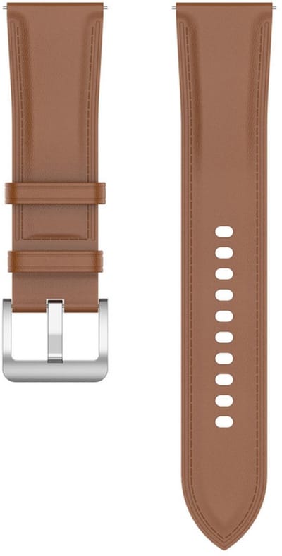 Leren bandje - geschikt voor Xiaomi Mi Watch / Watch 2 (PRO) / Watch S1 / Watch S1 Pro / Watch S2 / Watch S3 / Watch S4 / Watch S5 / Haylou / Redmi Watch 5 Active & Lite - lichtbruin