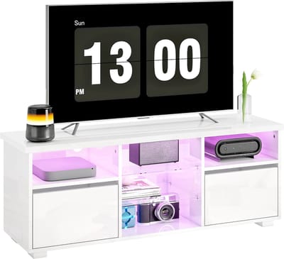 HOMCOM-TV-meubel-120x34x45cm-MDF-Wit gelakt