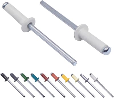 Blinde klinknagels - Pop klinknagels - Metaal verbinden - Corrosiebestendige doorn - 400 stuks 4x14mm - Grijs wit