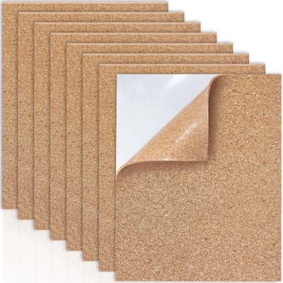 Pack van 8 Hechting Korkvellen - 30 x 21 cm - Rechthoekige Panelen voor Wanddecoratie - Stansen en Knutselen (2mm Dikte)