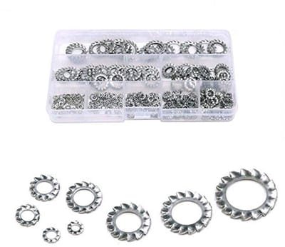 300 Stuks RVS Buiten Push On Lock Washers Assortiment Kit voor M2.5 tot M12 - Duurzaam en Roestvrij