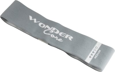 Wonder Core Weerstandsbanden Resistance Band - grijs - Sterkte: Middle / Medium - Fitness elastiek Sport Power Loop Band Workout Trainingsband voor full body workout thuis