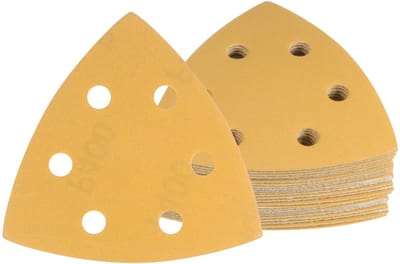 Dailygoods- Schuurpapier Set 24 Stuks - Driehoekig 400 Korrel - 9,9 x 9,9 x 9,9 cm - Klittenband - Aluminiumoxide - Geschikt voor Houtbewerking - Schuurpads