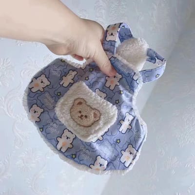 Huisdier Vest Kleding Herfst en Winter Schattig Cartoon Patroon Kat en Hond Teddybeer Pommel Malzis Yorkshire Riem Puppy Kleding L