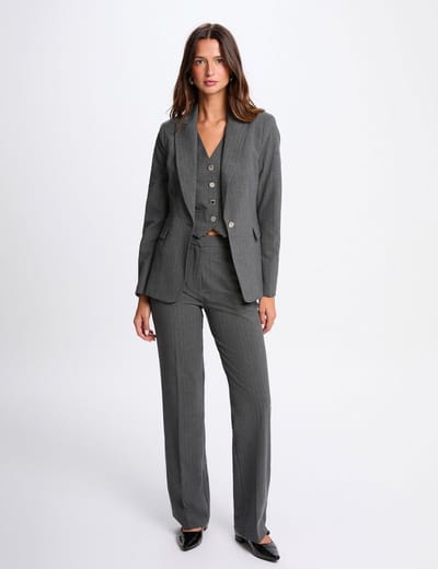 Morgan - Fitted striped blazer 252-Vboky mid-grey - Color : M-38