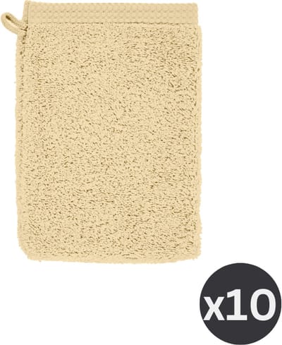 Tiseco Home Studio - Washand DELUX - - SET/10 - 100% katoen - 550 g/m² - met ophanglus - 100% katoen - superzacht en zeer absorberend - 15x21 cm - Zand