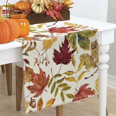 Dailygoods- Herfsttafelloper 33x183 cm - Tafelkleed - Herfstdecoratie - Duurzaam polyester - Machinewasbaar - Bescherming tegen krassen