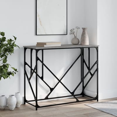 vidaXL - Wandtafel - 100x40x80 - cm - bewerkt - hout - grijs - sonoma - eikenkleurig