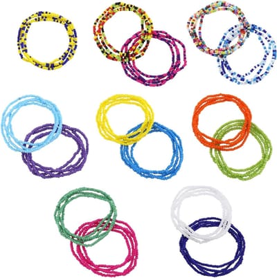 Allecto Plus - Buik Ketting met 15 Stuks Taille Kralen Set - Zomerse Body Ketting voor Vrouwen - Strand Sieraden Set met Meerdere Lagen - Kleurrijk & Stijlvol - Bikini Accessoire - Geschikt voor Meisjes