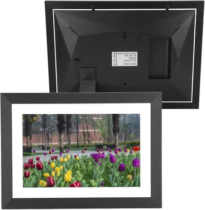 Digitale fotolijst - Slimme cloud frame - Herinneringen delen - HD Touchscreen - 10.1 inch - Zwart hout