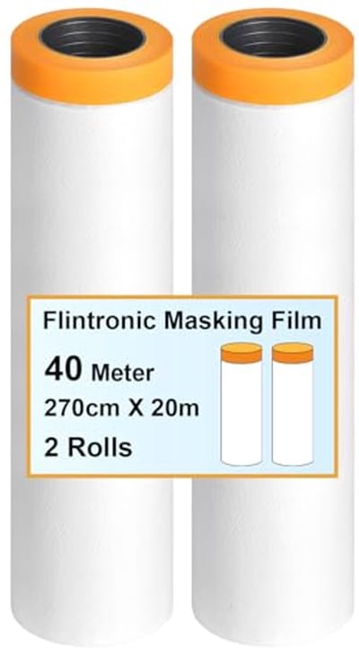 Zelfklevende Afdekfolie met Tape 2x 270 cm x 20 m - Bescherming voor Auto's en Muren