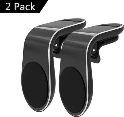 2x Magnetische Telefoonhouder Auto – Air Vent Clip – Super Sterke Magneet – Universeel – Compact - Magneet Autohouder – Zwart