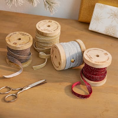 LOBERON Fluwelen lint set van 4 Verlanne bont