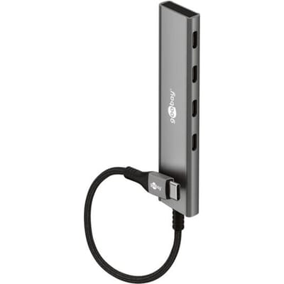 Goobay USB hub (USB-C) | 4x USB-C | USB3.0 5 Gbps | aluminium | 0,10 meter
