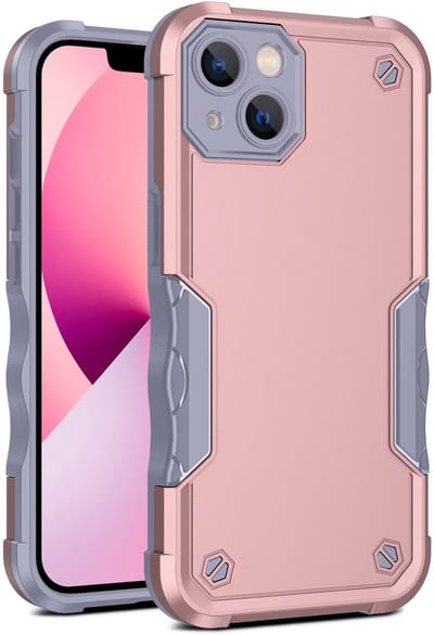 Cityhoesje - iPhone 15 - Non-slip Stripes- - PC+TPU Backcase - Rosegoud