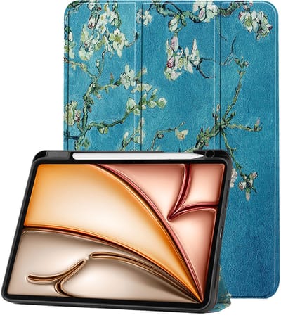 Hoesje - Geschikt voor Apple iPad Air M3/M4 (2025/2026) - 11 inch - Dun & Stevig - Trifold Bookcase - Hard Cover Case - Met Uitsparing Geschikt voor Apple Pencil - Hardcover Book - Tablet Hoes - Bloesem