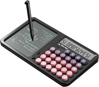 Rekenmachine met notitieblok - Schrijftablet calculator - Notities en berekeningen - Spraakherkenning invoer - 263 cm - Zwart